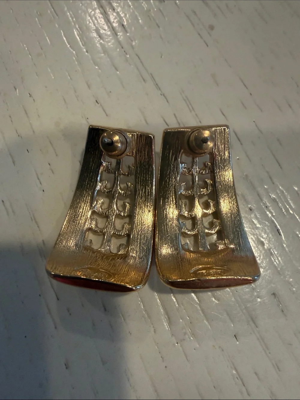 Vintage Trifari Set—Rose & Gold Brooch with Matching Earrings